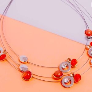 🔥🔸🔥FLOATING NECKLACE❗️PAPARAZZI “AFFECTIONATE ARRAY” ORANGE NECKLACE❗️🔥🔸🔥